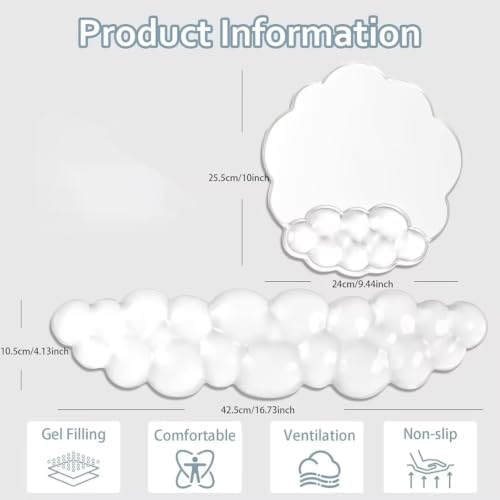Cloud Wrist Rest for Keyboard and Mouse Set - Cooling Erogonomic Mouse Pad - Image 2