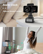 Gifts for Men Cell Phone Stand with Wireless Bluetooth Speaker and Wireless Charger, Phone Charger Stand with Digital Alarm Clock for iPhone, Birthday Gifts for Men,Boyfriend,Dad,Women,Christmas - Image 6