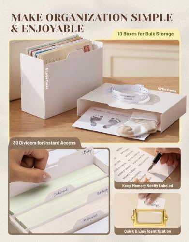 INMAKER PU Leather Photo Storage Box, Decorative 4x6 Photo Storage Box - Image 5