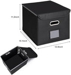 File Organizer Box with Lid (Black, 14.9 x 12.59 x 10.8 inch, 2-Pack) - Image 2