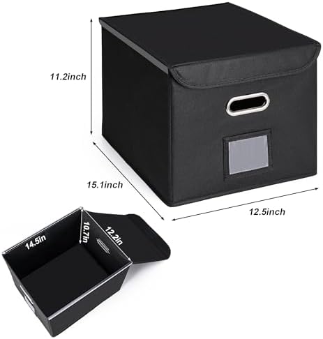 File Organizer Box with Lid (Wine Red, 14.9 x 12.59 x 10.8 inch, 2-Pack) - Image 2