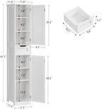 Iwell 66.9" Tall Bathroom Storage Cabinet with 2 Doors & 1 Drawer - Image 3