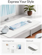 YSAGi Leather Desk Pad Protector, Office Desk Mat, Large Mouse Pad, Non-Slip PU Leather Desk Blotter, Laptop Desk Pad, Waterproof Desk Writing Pad for Office and Home (White,55" x 24") - Image 3