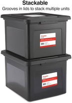 STAPLES Plastic File Box with Snap Lid, Letter/Legal Size, Black, 2/Pk - Image 2