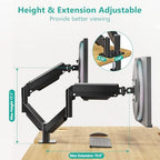 WALI Adjustable Dual Monitor Arm for 13-27 inch Screens, 19.8 lbs per Arm - Image 4