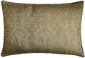 Antique Gold Decorative Lumbar Pillow Cover 12" x 14" | Pack of 2 Contemporary Jacquard Oblong Cushion Cover Damask | Antique Gold Textured Fabric Pillowcases for Bed, Couch & Sofa - Golden Aura by TheHomeCentric