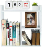 PAG-Mass Desktop Bookshelf Freestanding Wooden Countertop Bookcase Accessories Organizer Display Rack Dorm Desk Storage Shelf - Image 4