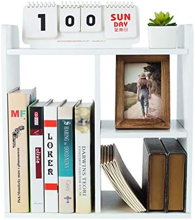 PAG-Mass Desktop Bookshelf Freestanding Wooden Countertop Bookcase Accessories Organizer Display Rack Dorm Desk Storage Shelf - Image 4