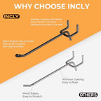 INCLY 120 Pack Pegboard Hooks, 4/6/8 Inch Peg Board Hooks Accessories - Image 3