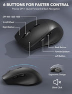 Wireless Keyboard and Mouse Combo - Full-Sized, Ergonomic Wrist Rest - Image 6