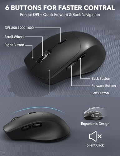 Wireless Keyboard and Mouse Combo - Full-Sized, Ergonomic Wrist Rest - Image 6