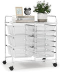 LDAILY 9 Drawer Rolling Storage Cart, Rolling Cart with Drawers for Classroom, Art Supply Craft Organizer on Wheel with Metal Frame & Handles for Home Office School by LDAILY