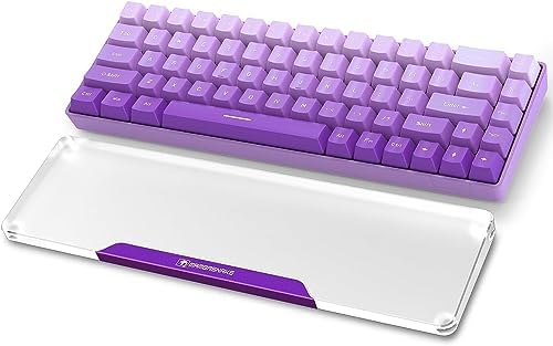 Acrylic Keyboard Wrist Rest - Wrist Support for Keyboard CNC Aluminum Alloy Customized Logo - Keyboard Pad Home & Office - Keyboard Wrist Pad with Anti-Slip Mat for 60% Compact Keyboard,Purple by SELORSS