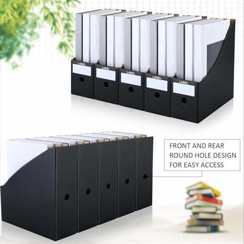 Geyee 50 Pcs Cardboard Magazine Holder Magazine File Holder, Black - Image 6