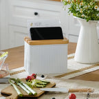 Vertical Stripe Embossed Recipe Box with 4x6 Cards & Dividers - Image 5