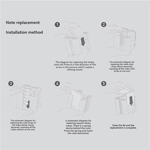 5-in-1 Cube Sticky Note Holder Dispenser with Notes Tabs Roll for Desk Organization - Image 7