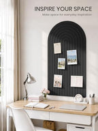 Large Arched Felt Bulletin Board 47.2''×25.5'', Black - Image 6