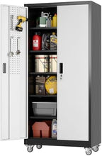SUXXAN Garage Storage Cabinet with Pegboard,Shelves,Black-Silver by SUXXANFurniture