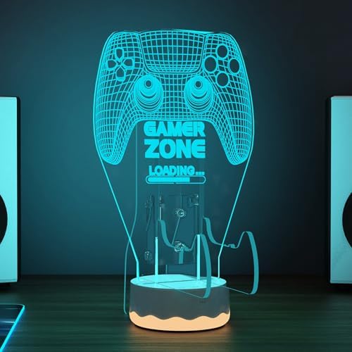 CoolGift Mart Light up Headset and Controller Stand, 16 Colors 3D LED Lights Gamepad Headphone Holder with Remote Control, Game Controller Hanger for All Universal Gaming PC Accessories - Image 4