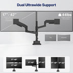 VIVO Black Dual Ultrawide Desk Mount, Up to 49 inch Screens, STAND-V200V-P - Image 5