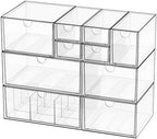 Clear 10-Drawer Stackable Desk Organizer Storage Set by Yashong
