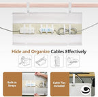 SHUWEI 35.6" Under Desk Cable Management Tray, Mesh, No-Drill Mount, Black - Image 2