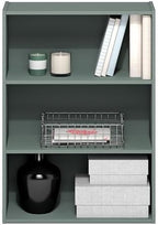 Furinno PASIR Book Shelf, 3-Tier Bookshelf, Storage Shelves Bookcase, 9.7 x 23.7 x 31.5, for Living Room, Bedroom, Home Office, Sage Green - Image 5