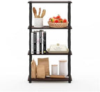 Furinno Turn-N-Tube 4-Tier Multipurpose Shelf Display Rack, Classic Tubes, Dark Cherry/Black - Image 6