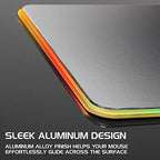ENHANCE Metal LED Gaming Mouse Pad - Metal Mouse Pad with Large Aluminum Alloy Surface, Multi-Color Transparent Edges, Non-Slip Rubber Grip, & Sleek Precision Tracking for Esports - Silver - Image 4
