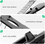 OImaster Laptop Stand for Desk, Phone Stand, Extended Laptops Riser, Elevator, 3 Height Adjustable, Rotatable Base, 10-17 Inches - Image 5