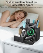 Wireless Charger with Desk Organizer, 3 Compartments and 1 Phone Stand - Image 6