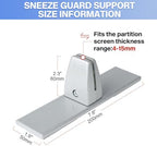 4 Packs Sneeze Guard Clamp Bracket, Sneeze Guard Shield Base for Countertop, Stick On Heavy Duty Aluminum Partition Guard Clip, Panel Support Clamp Stand for Clear Acrylic Desktop Counter Reception - Image 4