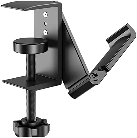 Headphone Stand Headphone Hook, Headphones Stand Under Table Foldable Aluminum Headset Holder Clamp Hanger Mount, Built in Cable Clip Organizer for PC Gaming, Office by Unknown