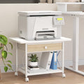 EasyCom Large Printer Stand with Fabric Storage Drawer and Locking Wheels by EasyCom