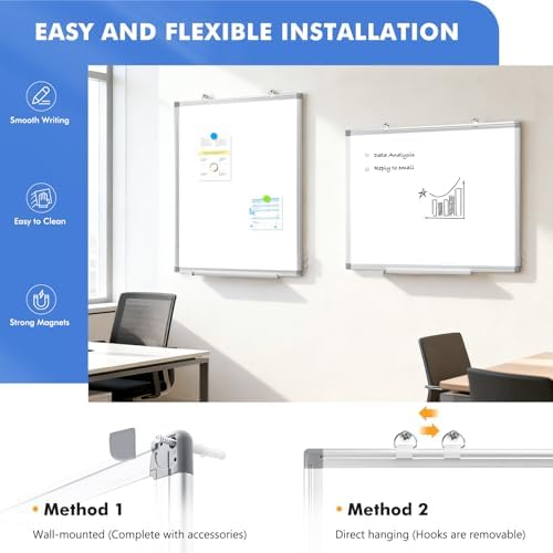 Double-Sided White Board Dry Erase Magnetic Whiteboard Wall 48x36, 2-Pack - Image 2