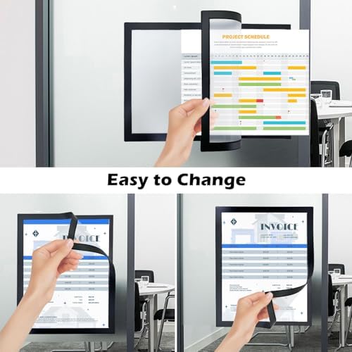 Magnetic Sign Holder,8.5×11 Magnetic Paper Holder,6-Pack,Black - Image 4