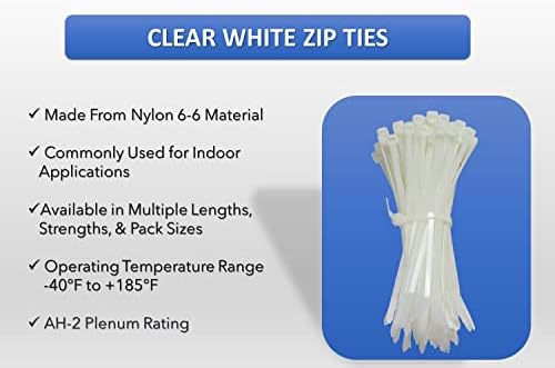 Kable Kontrol Cable Zip Ties, 40 Inch 50 Pcs, HD 250lbs Test, Natural White - Image 3