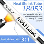 NineLeaf 8 Pack Compatible Labels Tape Replacement for Dymo 18053 3/8 inch Black on White Heat Shrink Tube Labels 9mm x 1.5m for Wires and Cables Use in Rhino 4200 5200 5000 6000 3M Label Maker - Image 4