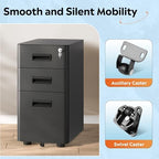 DEVAISE 3 Drawer Mobile File Cabinet, Fully Assembled Except Casters - Image 5