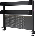 Clamp On Desk Organizer Shelf, Desk Extender Pegboard Workstation,Computer Desk Accessories for Office, Privacy Panel for Gaming Desk,Clamp-on 23.6/31.5/39.3in Desktop Shelving System, Black (Size : by Unknown