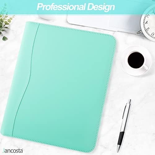 5 Pack Business Padfolio Portfolio Binder, Faux Leather Folio Folder, Resume Legal Document Organizer with Letter Size Writing Notepads (New Robin Egg Blue 5 Pack) - Image 6