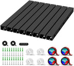 Cable Raceway - Magnetic Cable Management Under Desk with Upgraded Aesthetic Large Hole, Cord Organizer Kit for Hiding Computer, Gaming Desk, Network, Power Cord, TV - 8PCS 8x15.7in Black by Aocii