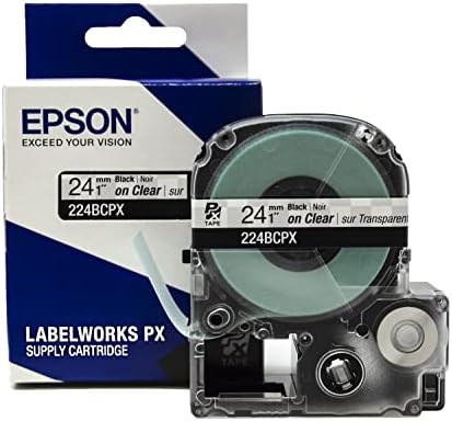 Epson LABELWORKS 224BCPX Label Tape - Black on Clear - 1" (24mm), 30ft by EpsonLABELWORKS