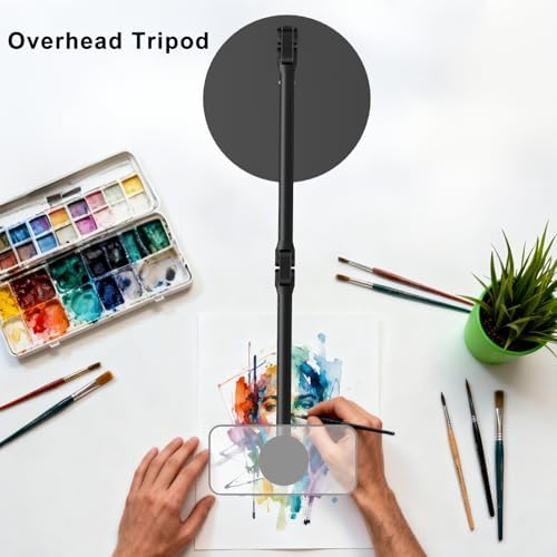 Magnetic Overhead Phone Mount for Desk, MagSafe-Compatible 17 in Long Arm iPhone Holder, 360° Swivel Stand for Video Recording, Filming, Live Streaming, Cooking, and DIY Crafts - Image 2