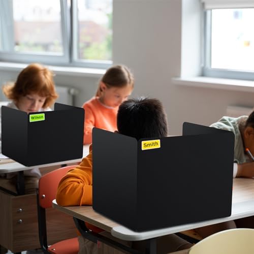 24-Pack Desk Dividers for Students, Plastic Privacy Shields Folders for Student Desks, Sturdy & Durable Testing Dividers for Classroom, Easy to Clean Classroom Privacy Folders School Supplies, Black - Image 2
