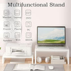 TEAMIX 2-Pack White Monitor & Laptop Stand Riser, High-Low Dual Monitor Set - Image 5