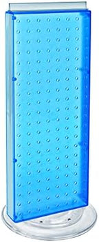 Azar 700508-BLU 8-Inch W by 20-Inch H Revolving Blue Pegboard Counter Unit, Blue by AzarDisplays