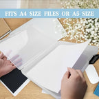 12 Pcs Clear Paper Storage Box, Black, 12.4 x 9.84 x 1.18 Inches - Image 4