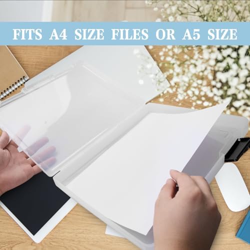 12 Pcs Clear Paper Storage Box, Black, 12.4 x 9.84 x 1.18 Inches - Image 4