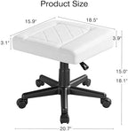 VECELO Under Desk Footrest, PU Ergonomic Foot Rest with Wheels, Comfort Padding, Height Adjustable for Relieving Leg Pain, Stiffness, and etc, White - Image 2